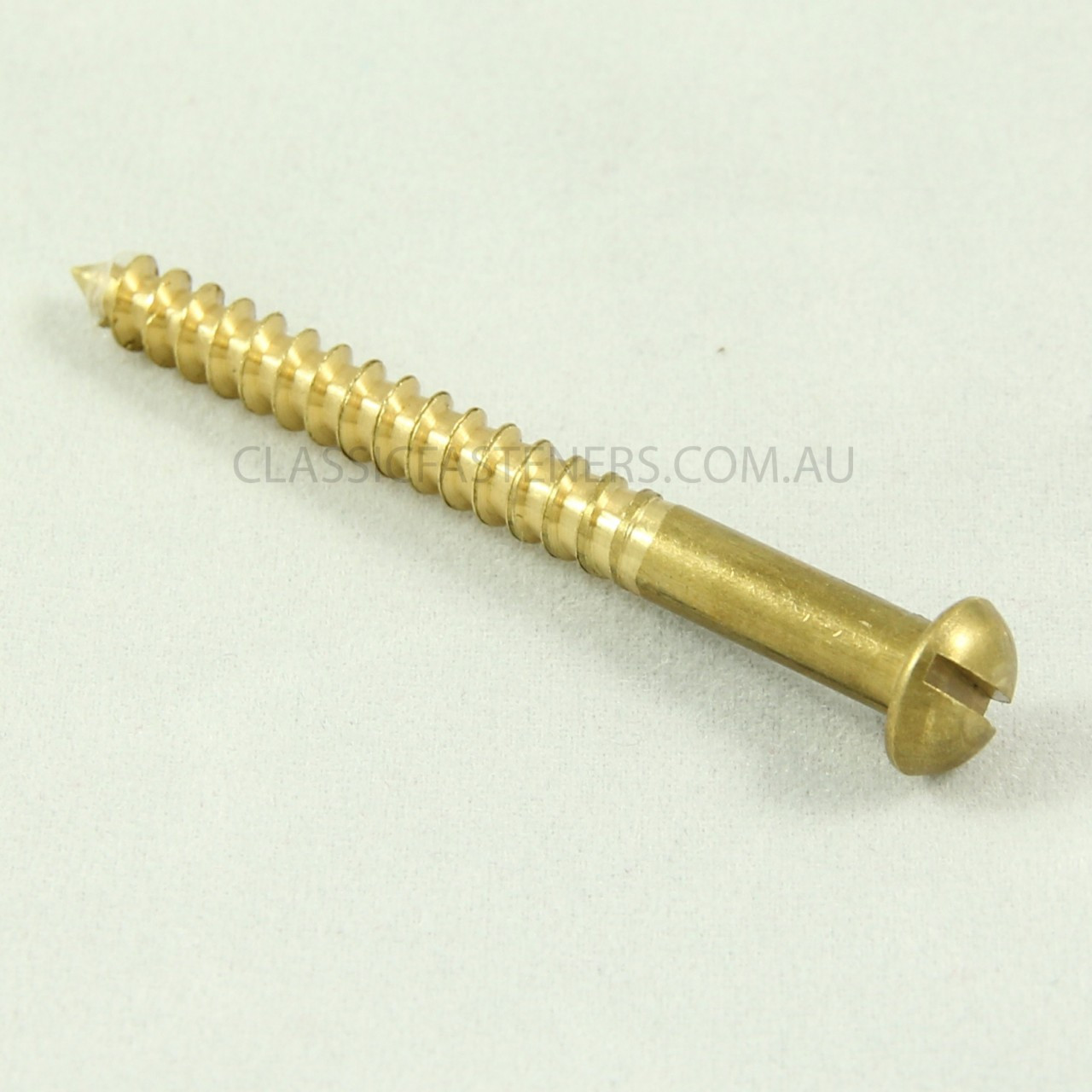 10G x 2" Wood Screw Round HD Slot Brass