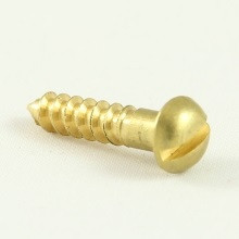 1G x 3/8 Wood Screw Round HD Slot Brass