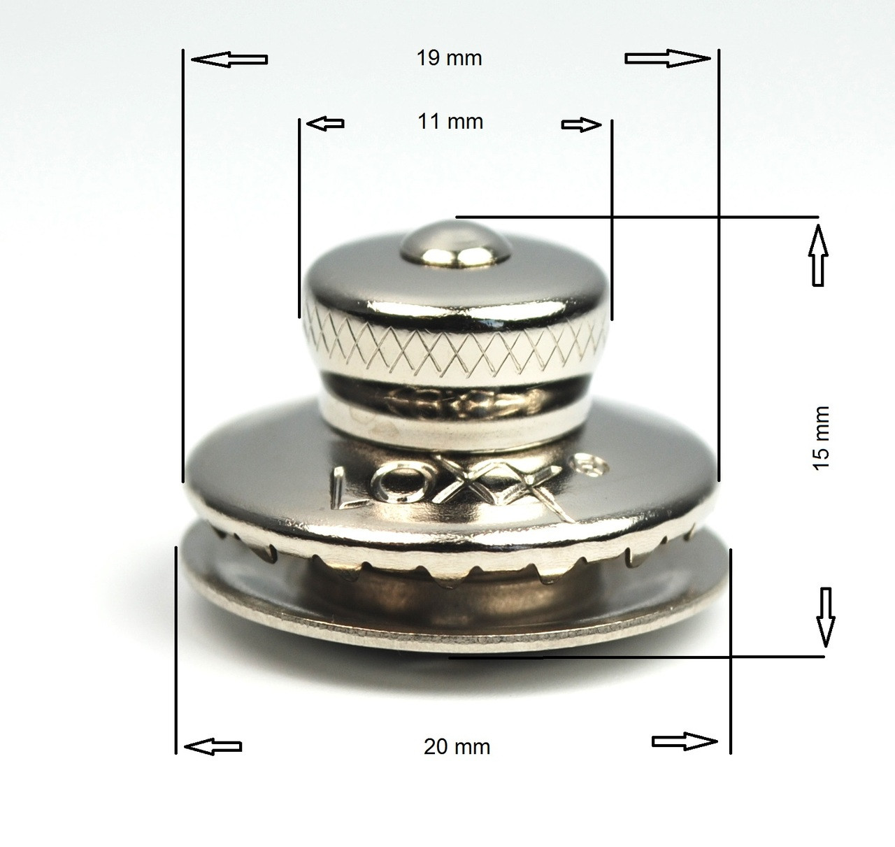 German Tenax (LOXX) fastener, nickel plated
