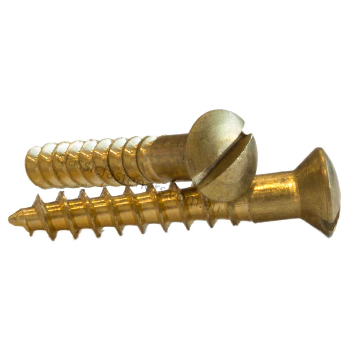 10G x 1" Slot Raised Brass Wood Screw