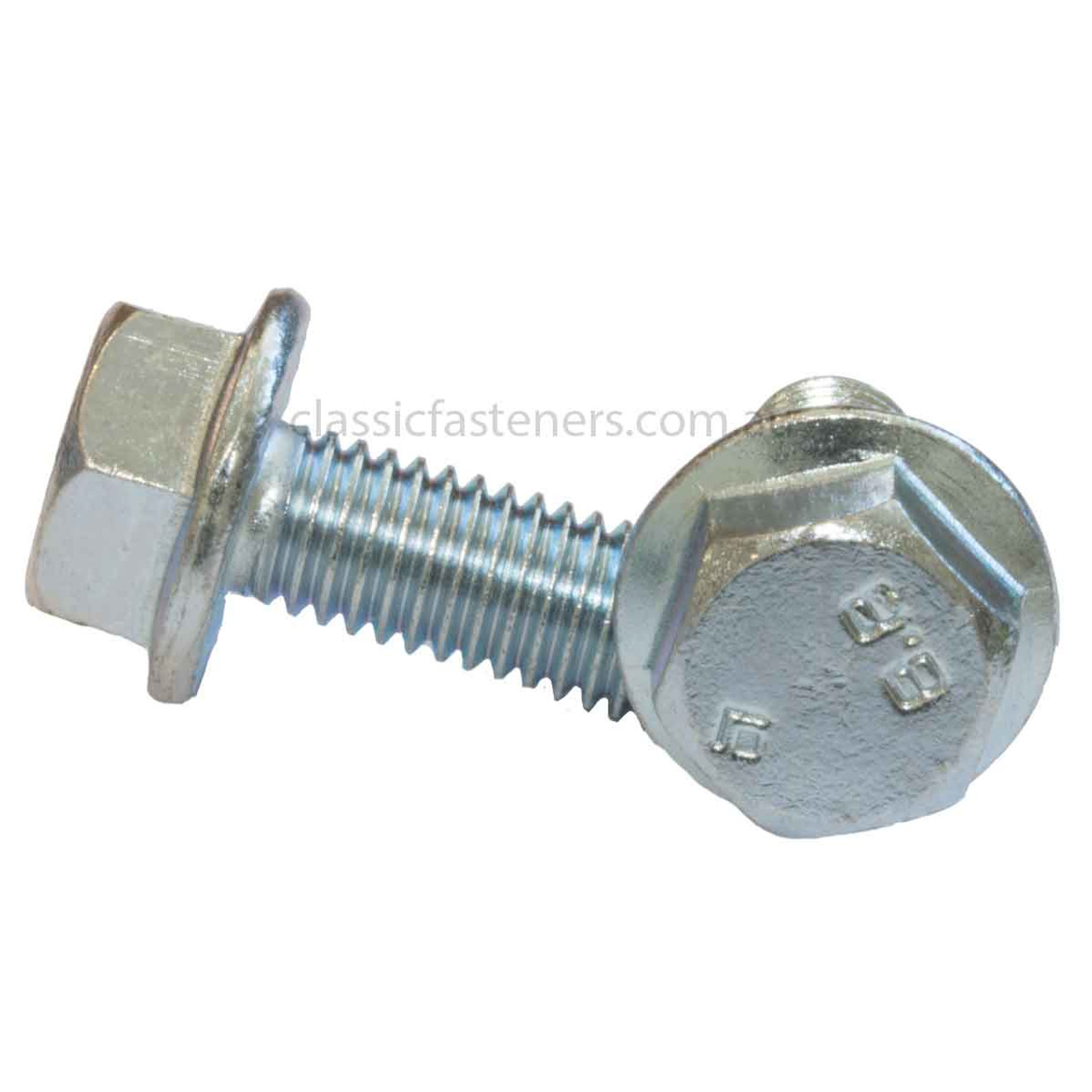 M8 x 25mm Serrated Flange Bolts Metric Zinc