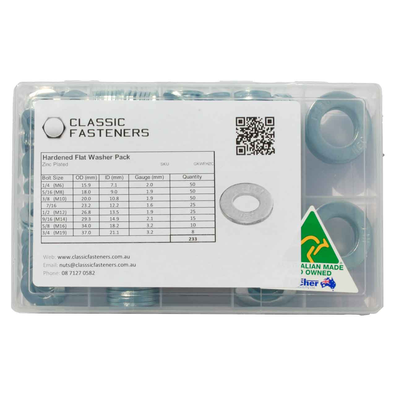 High Tensile Flat Washer - Grab Kit Zinc Plated 233 Pieces