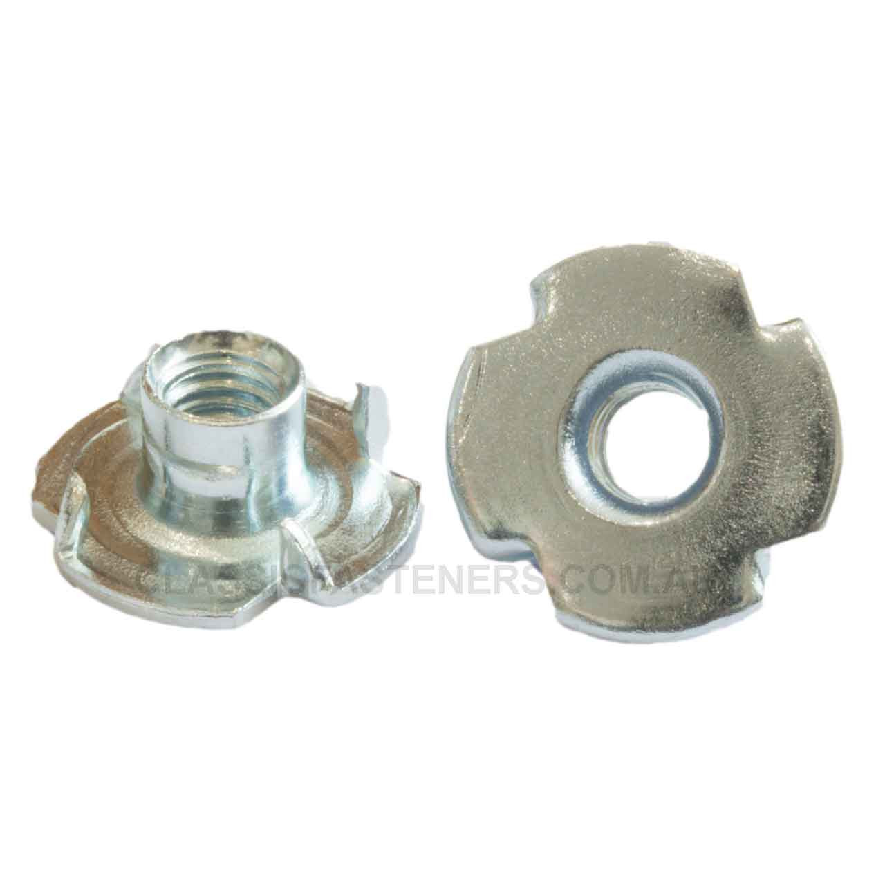 M6 Tee Nut 4 Prong Zinc 