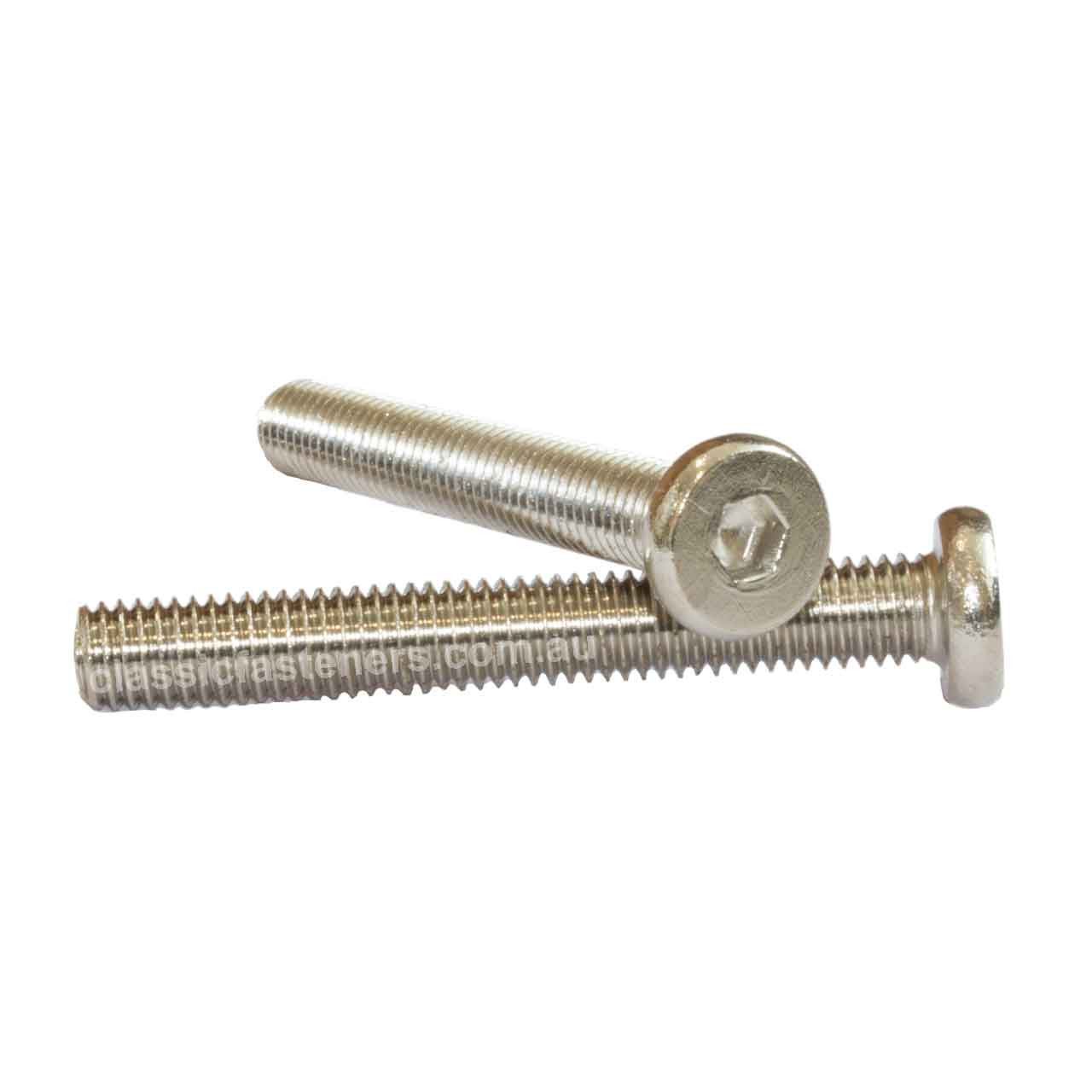 M6 x 45mm Furniture Connector Bolt Nickel Plated