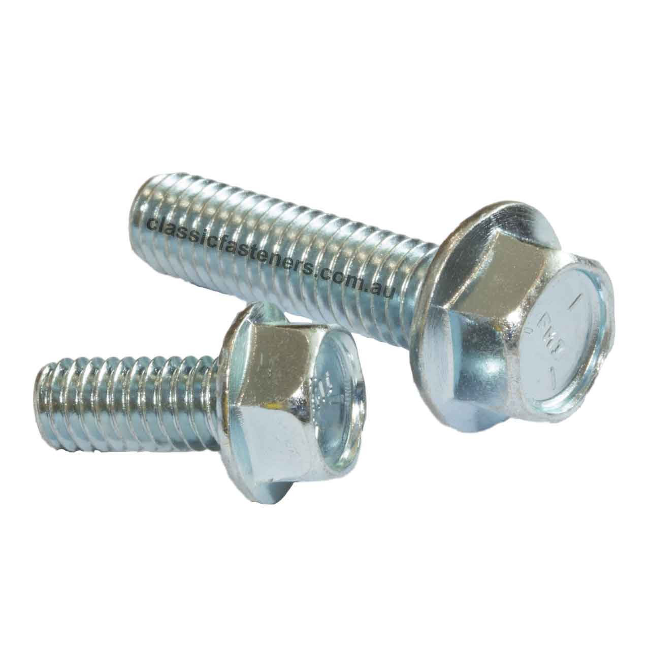 5/16"-18 UNC x 2" Hex Flange Serrated Bolt Grade 5 Zinc