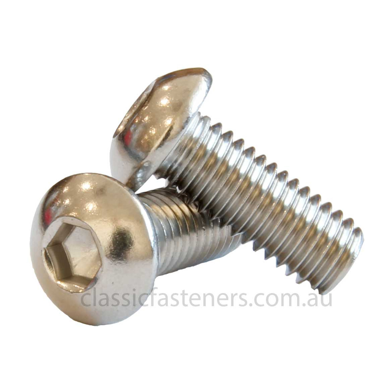 1/4-28 UNF x 5/8" Button Head Socket Screw Stainless 304