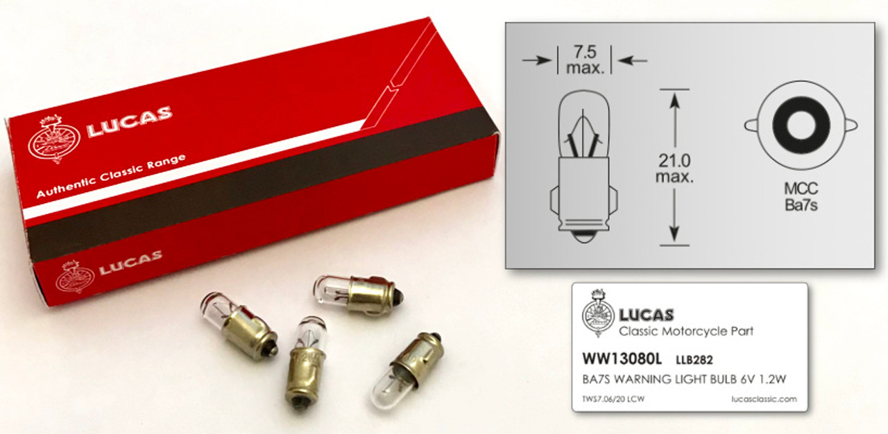 Genuine Lucas Bulb 6V 1.2W BAY7s (LLB282T)