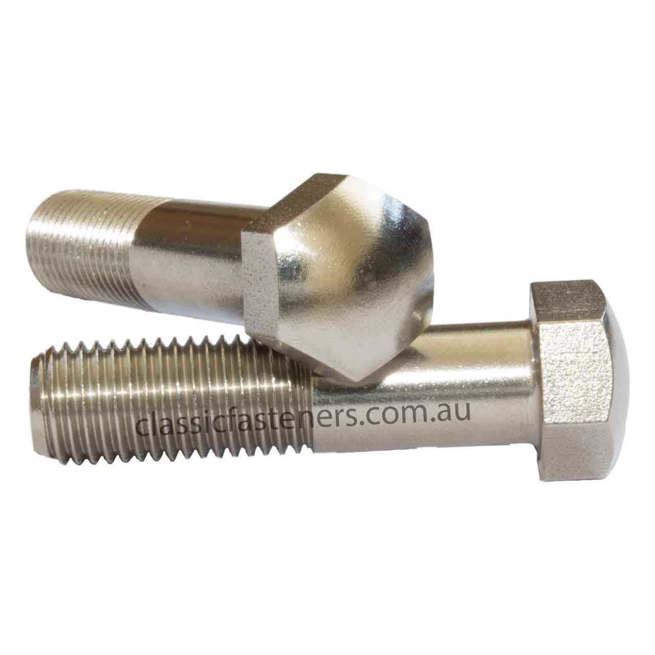 M10-1.25 FINE x 45mm Domed Bolt 14mm AF Stainless 304