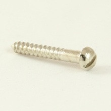 6G x 1 1/2 Slot Round HD Nickel Plated Brass Wood Screw