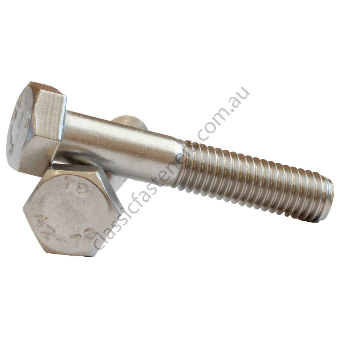 M12-1.75 x 50mm Bolt Stainless 304