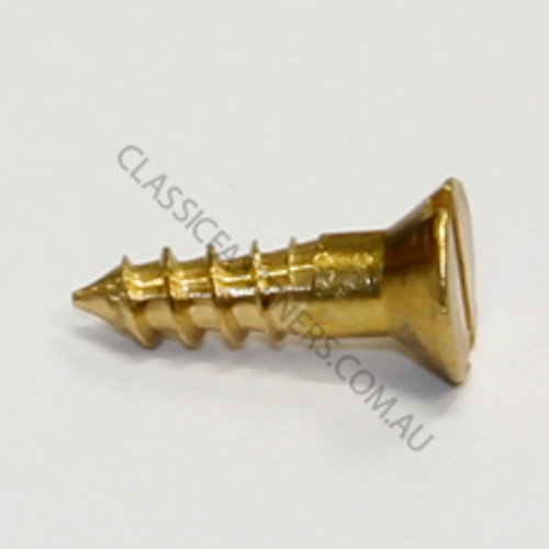 Wood Screw Countersunk Slot Brass 6 gauge