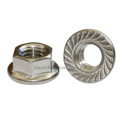 M6 Serrated Flange Nut Stainless 304