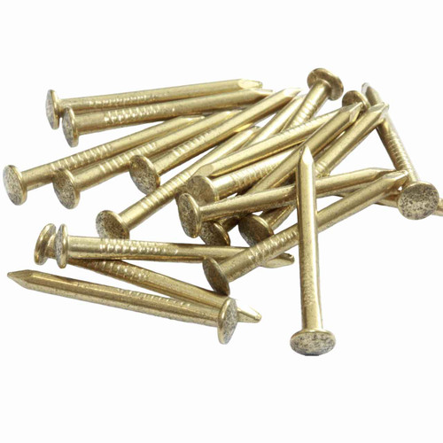 14G x 1/2 (2x12) Brass Escutcheon Pins : Qty 50