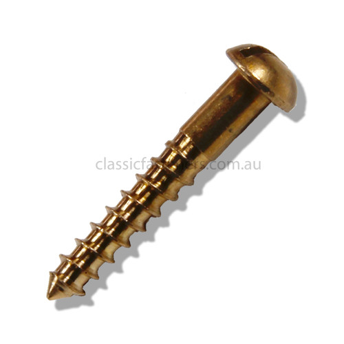 8G x 1 1/4 Slotted Round HD Silicon Bronze Wood Screw