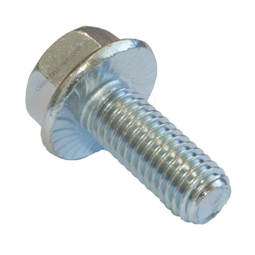 M8 x 25mm Serrated Flange Bolts Metric Zinc