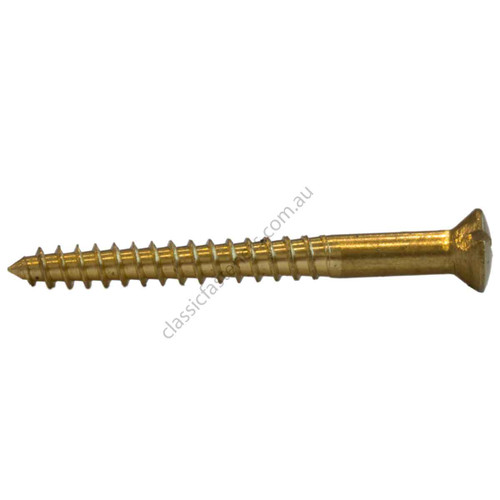 10G x 2" Slot Raised Brass Wood Screw