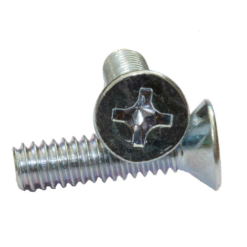 1/4-20 UNC x 1/2 Countersunk Phillips Steel Zinc