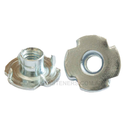 M4 Tee Nut 4 Prong  Zinc