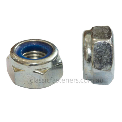 M12-1.50mm FINE Nylon Insert Lock Nut Zinc DIN985 Thin Type