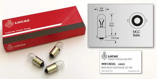 Lucas 12V/21W LED Turn Signal Bulb Amber - Classic Fasteners