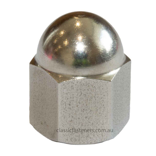 Tall Dome Nut Stainless M10 (1.25) Fine - 14mm AF