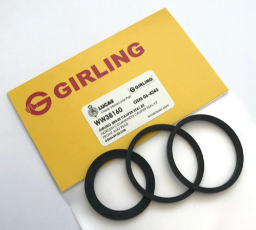 Genuine Girling Caliper Seal Kit (3 Seals) - Norton Commandos with Disc brakes