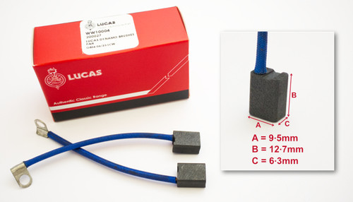 Genuine Lucas Dynamo Brushes 200290 1 Pair - 3/8" x 1/4"