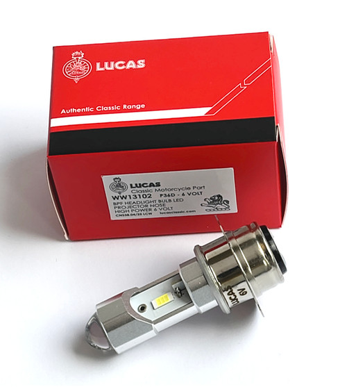 LUCAS BPF (P36D) LED Headlight Bulb 6V - Projector Lens