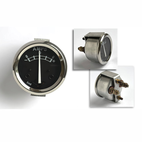 Replica Lucas Ammeter 8-0-8, Black Face, 1 3/4" Diameter (36084)