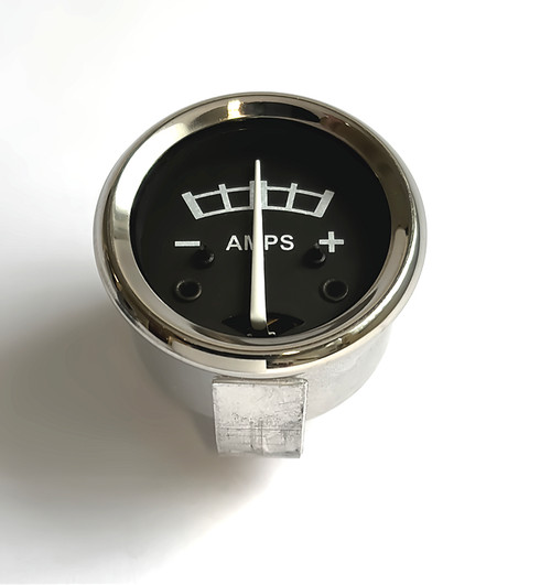 Replica Lucas Ammeter +/- Scale, Black Face, 1 3/4" Diameter (36084)
