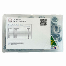 Metric Spring Washer Grab Kit Zinc Plated - 912 Pieces - Classic Fasteners