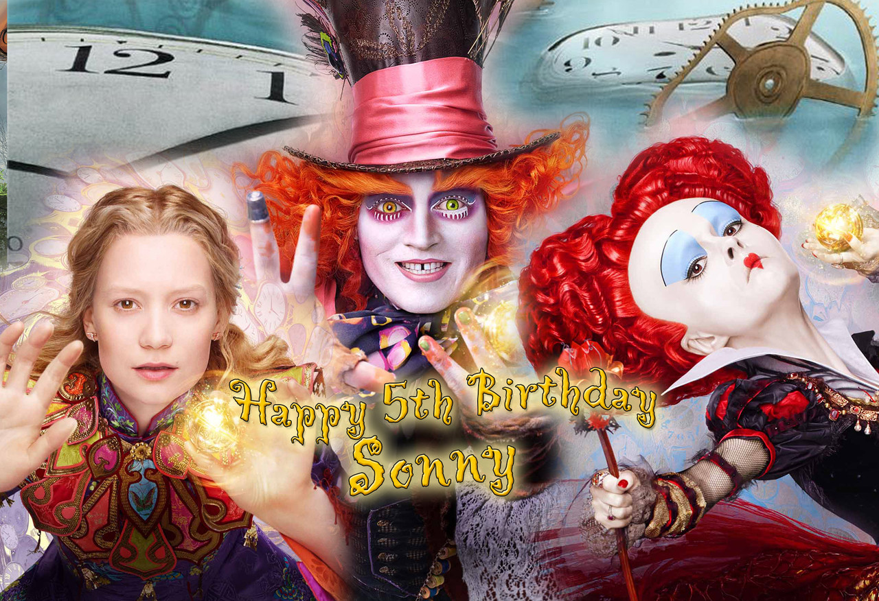 Alice in Wonderland Edible Birthday Cake Topper