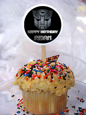 Transformers Personalized Cupcake Toppers