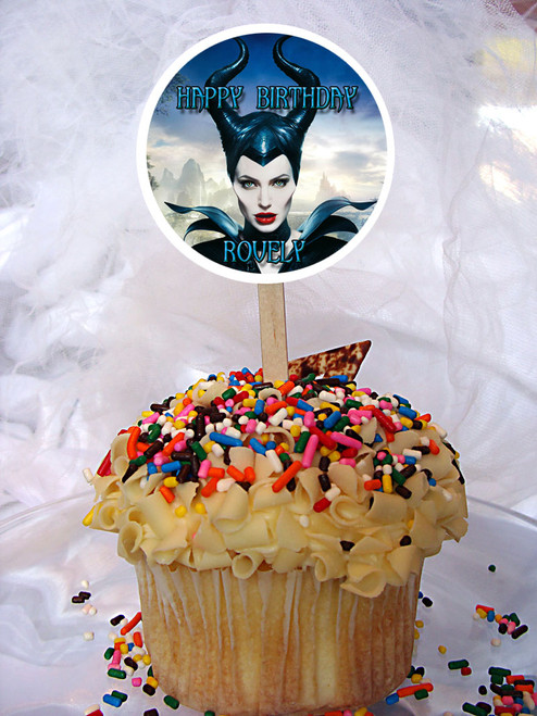 Maleficent cupcake toppers