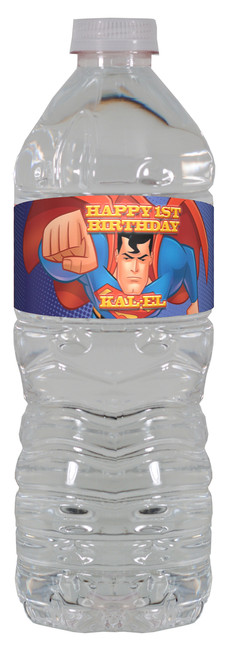 Animated Superman Water bottle label