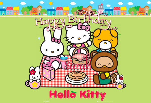 Hello kitty personalized water bottle labels