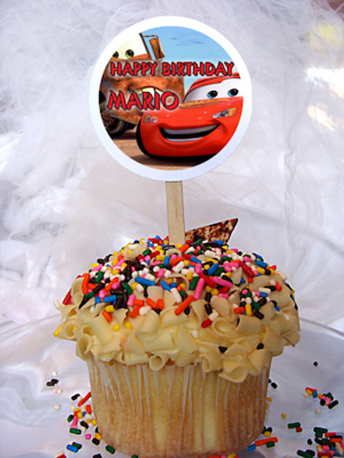 Cars Personalized Cupcake Toppers