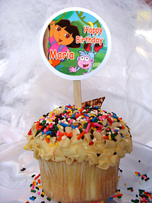Dora The Explorer Personalized Cupcake Toppers