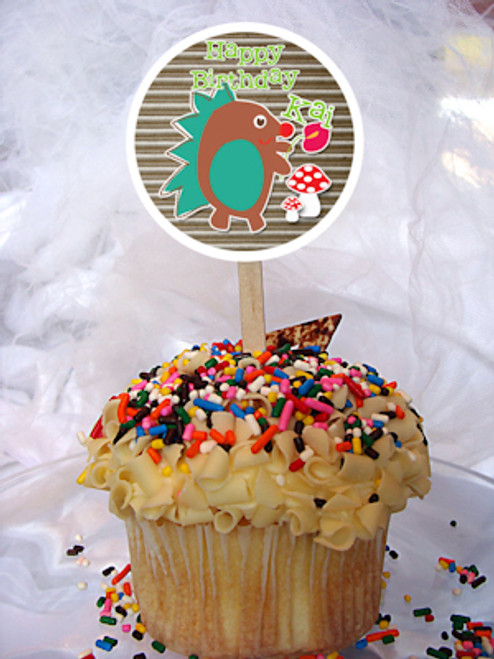 Woodland Creatures Personalized Cupcake Toppers