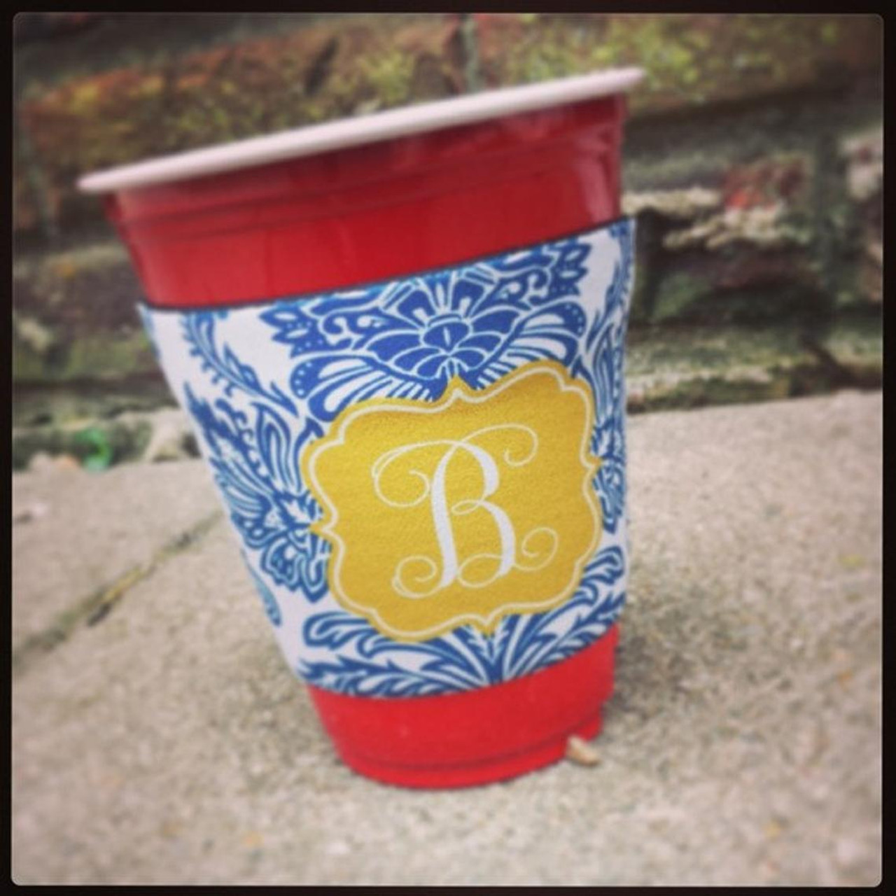 Monogrammed Personalized Coffee Cup Wraps