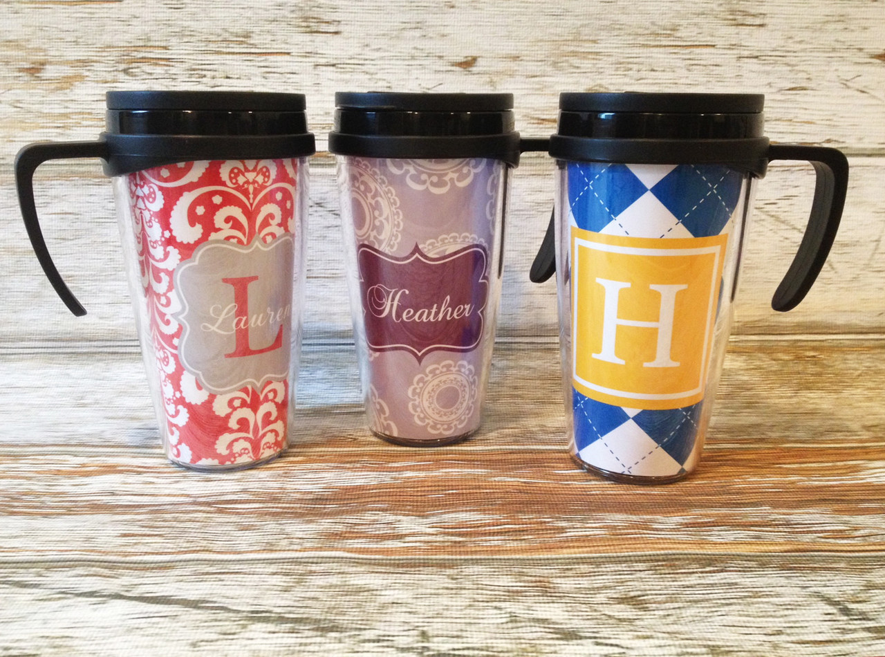 Personalized Coffee Mugs - Preppy Chic Chevron