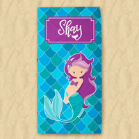 Personalized Mermaid Design Beach Towel Personalized Mermaid Design Beach Towel
