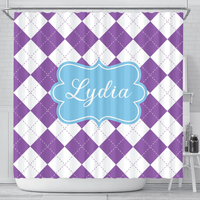 Argyle Pattern Personalized Shower Curtain Argyle Pattern Personalized Shower Curtain
