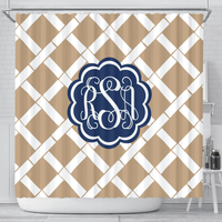 Bamboo Pattern Monogram Shower Curtain