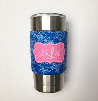 Summer Floral Print Monogram Yeti Sleeve Summer Floral Print Monogram Yeti Sleeve