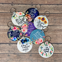 Bible Verse Flower Design Key Rings Bible Verse Flower Design Key Rings