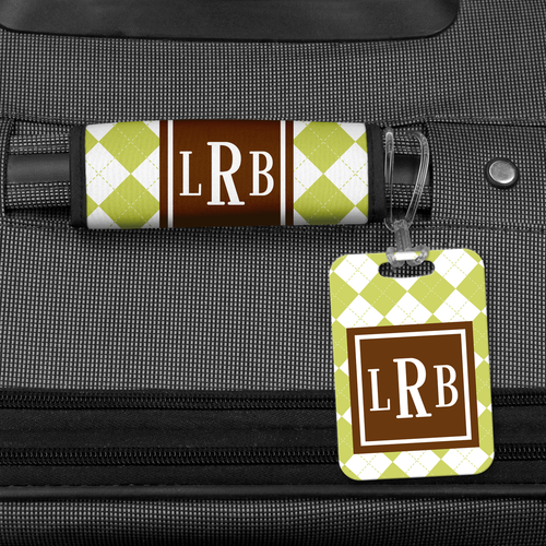 Argyle Pattern Personalized Luggage Set