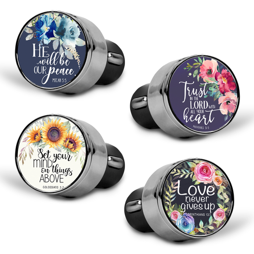Inspirational Floral Design Car Charger