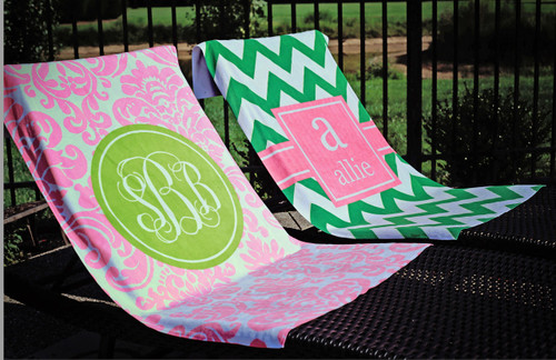 monogramed beach towels