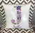 Purple Flower Initial Flip Sequin Pillow
